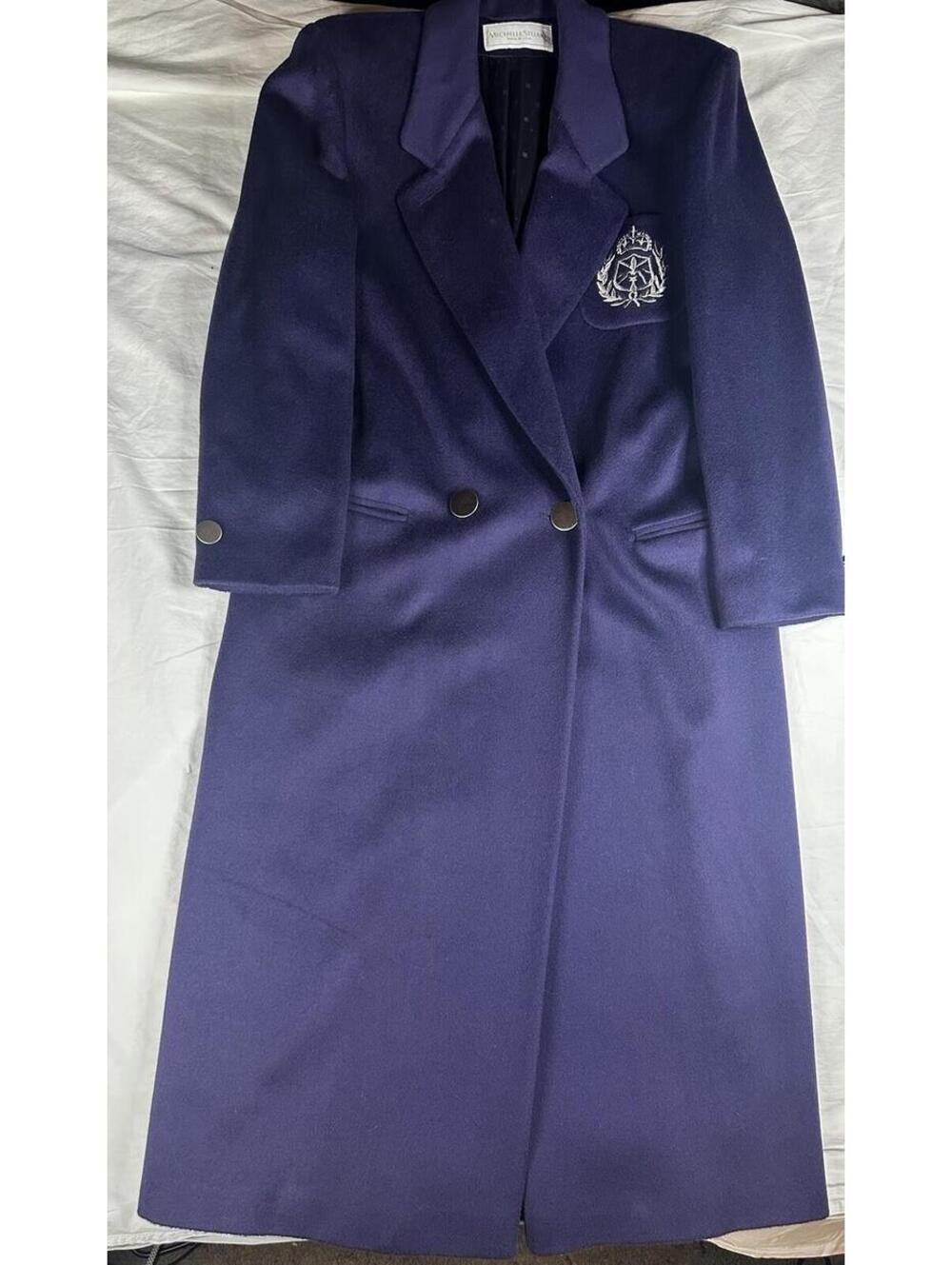 💜 Vintage Michelle Stuart Wool Crest double-breasted Coat USA 💜